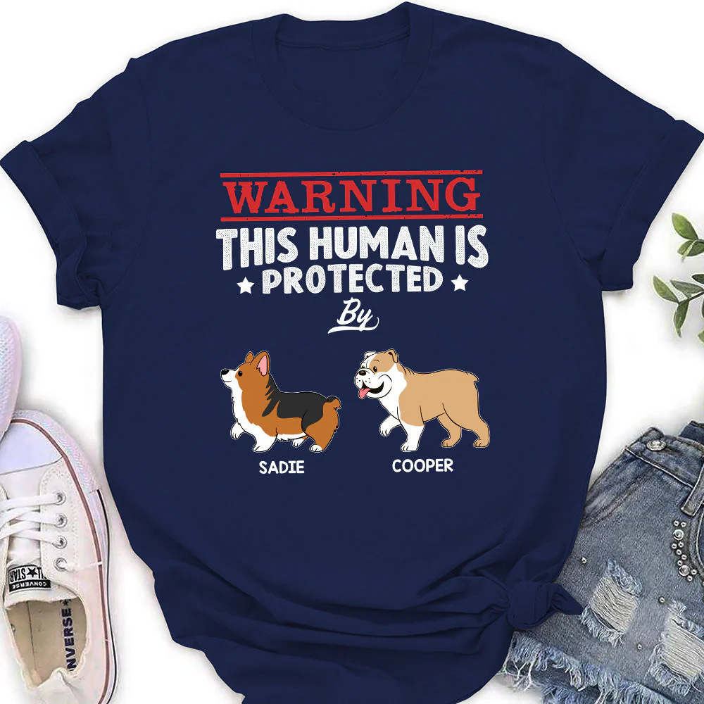 Human Protected By - Personalized Custom Women's T-shirt - Image 6