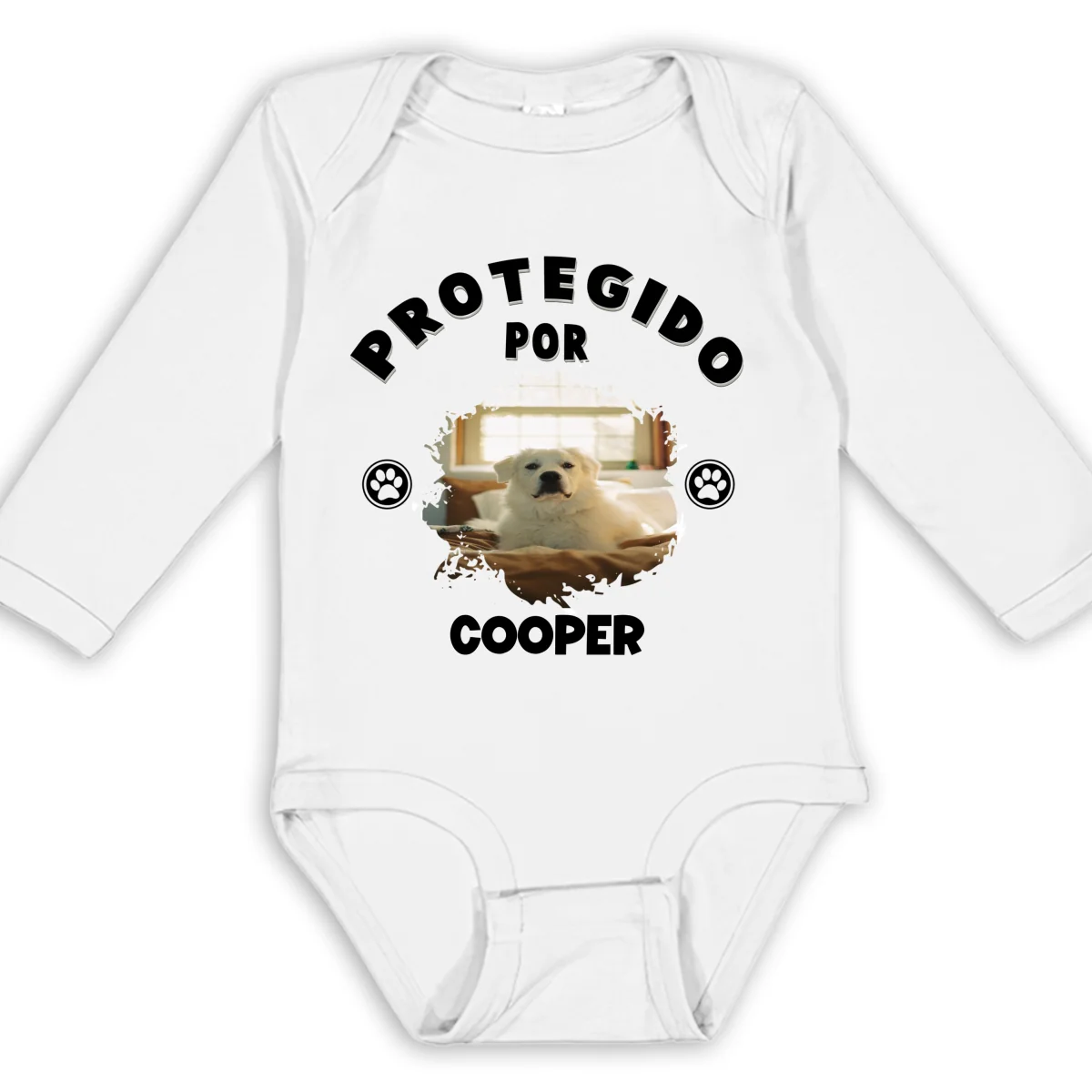 Humano Protegido por Perros Foto - Body de Bebé de Manga Larga Personalizado - Image 6