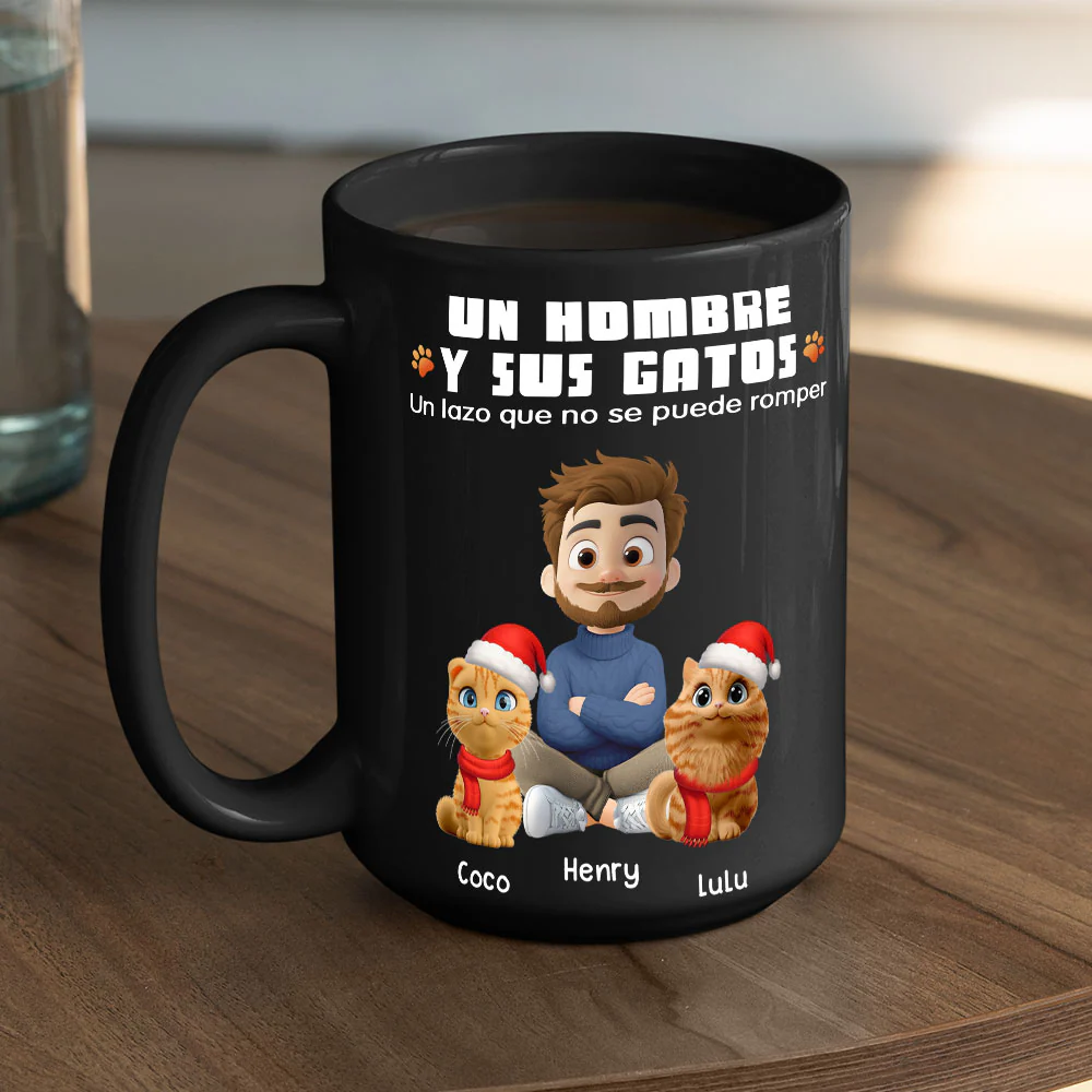 Humano y su gato – Taza de café personalizada - Image 4