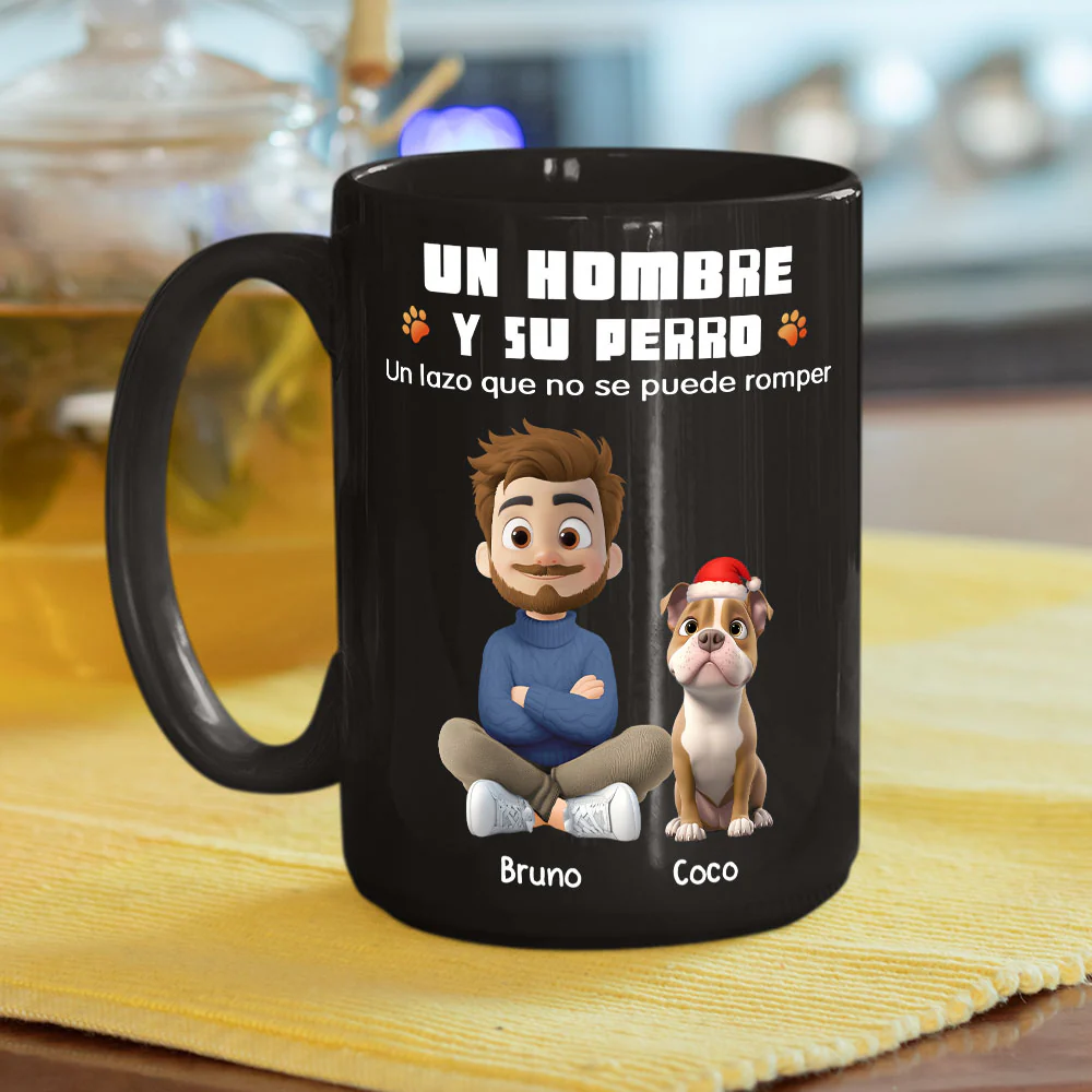 Humano y su perro – Taza de café personalizada - Image 4