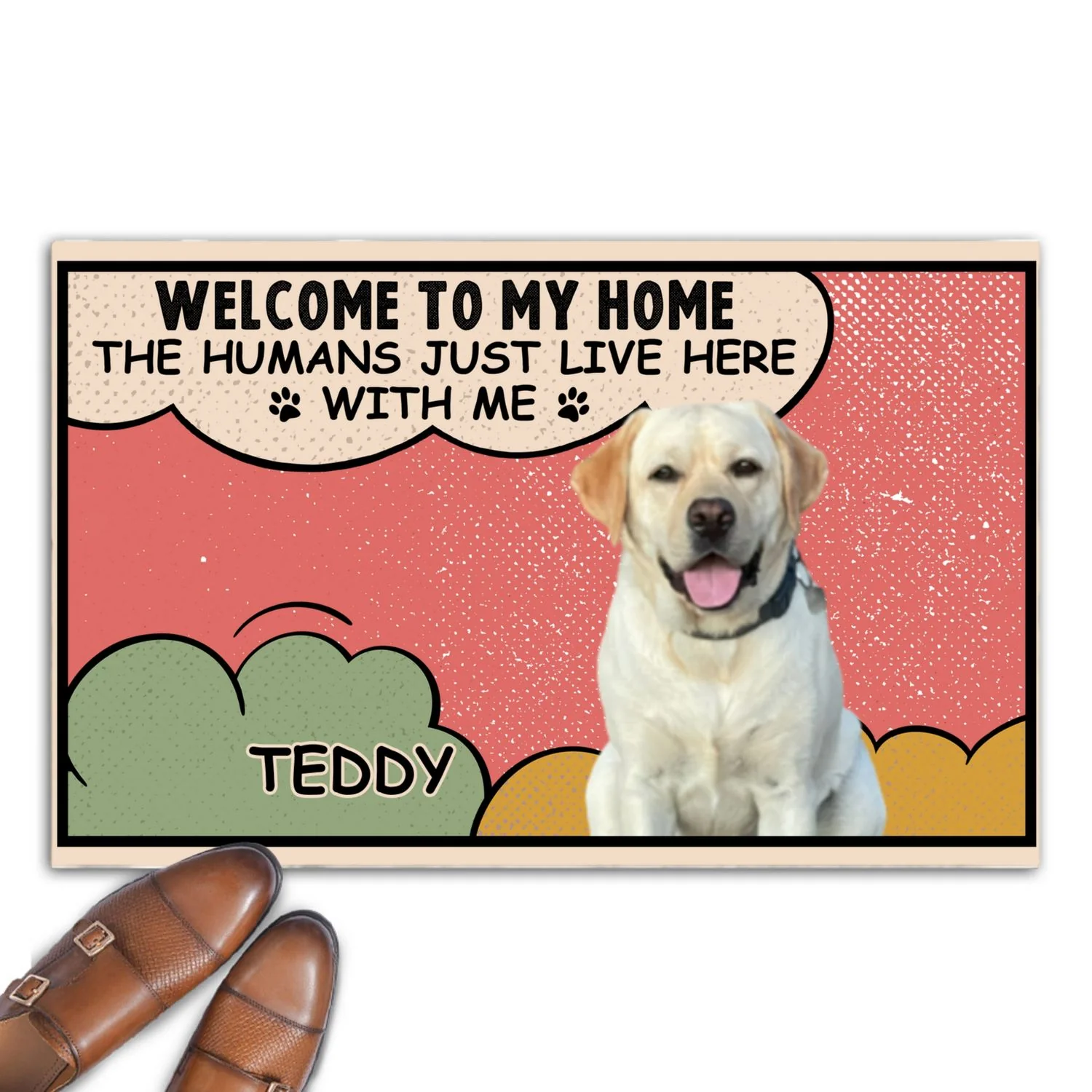 Humans Just Live Here Photo - Personalized Custom Doormat