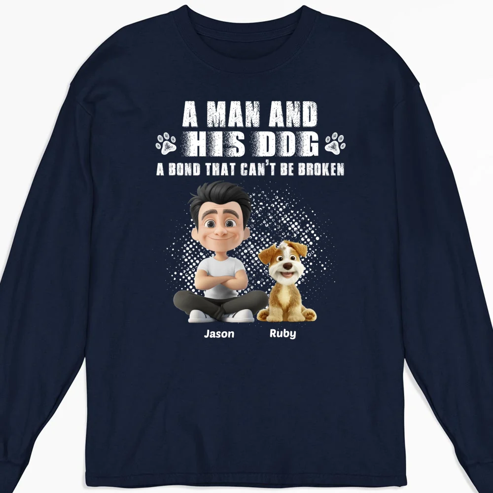 I Am A Dog Dad - Personalized Custom Long Sleeve T-Shirt - Image 6