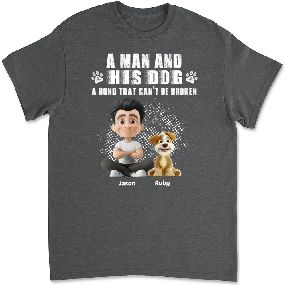 I Am A Dog Dad - Personalized Custom Unisex T-Shirt - Image 11