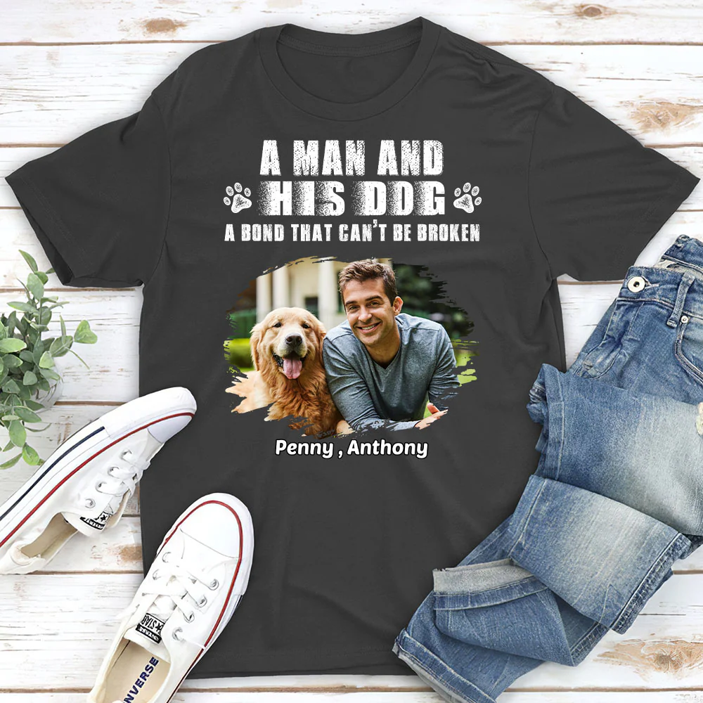 I Am A Dog Dad Photo - Personalized Custom Unisex T-Shirt - Image 5
