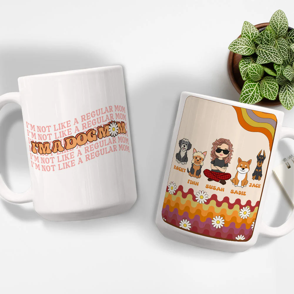 I Am A Dog Mom - Personalized Custom Coffee Mug - Image 3
