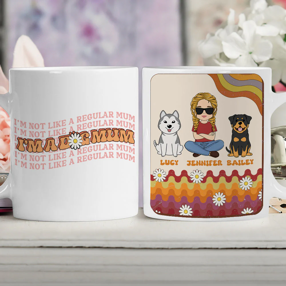 I Am A Dog Mom - Personalized Custom Coffee Mug - Image 4