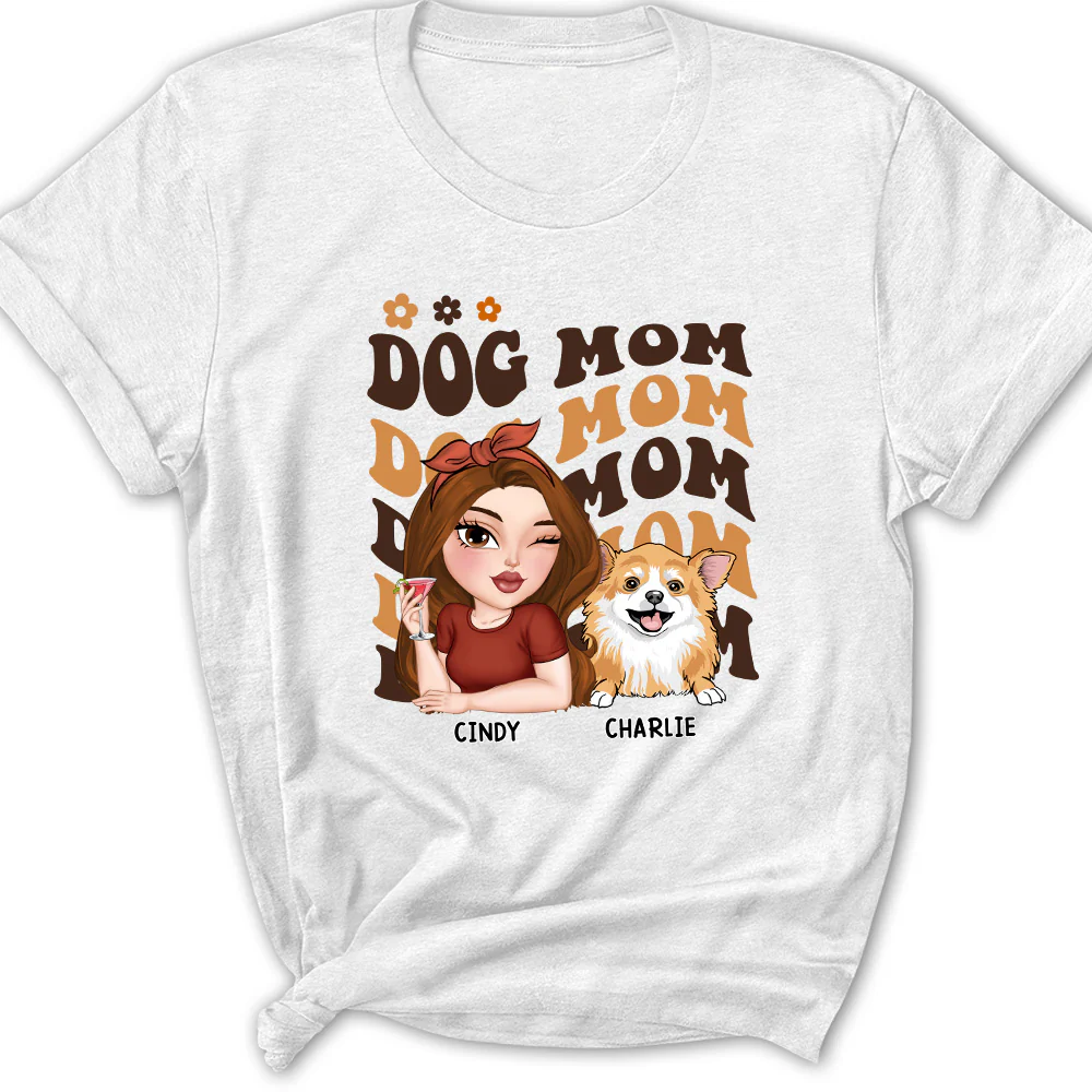 I Am A Dog Mom - Personalized Custom Women's T-shirt