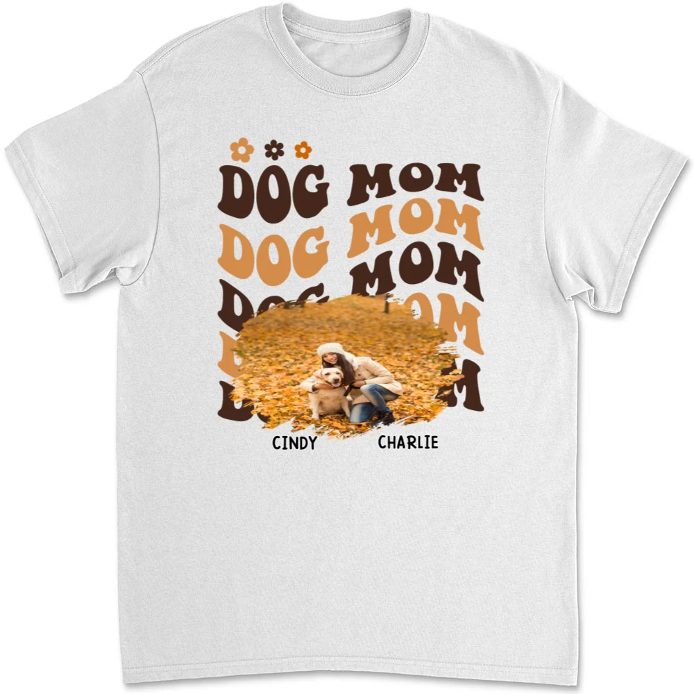 I Am A Dog Mom Photo- Personalized Custom Unisex T-shirt - Image 2