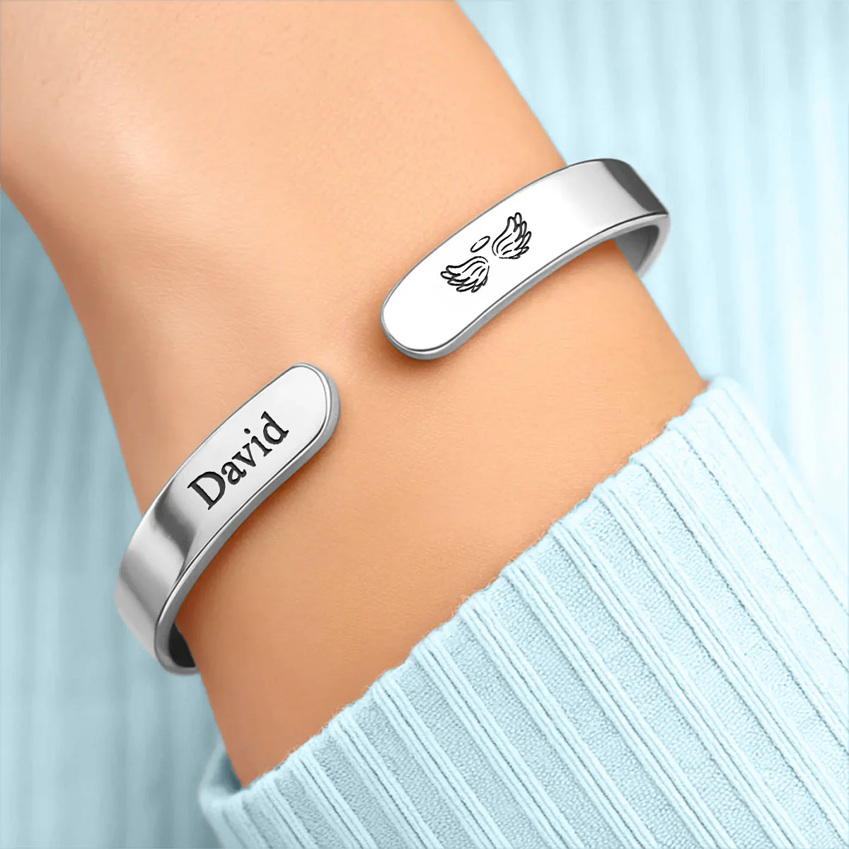 I Am Always With You - Personalized Custom Bracelet Cuff - Image 3