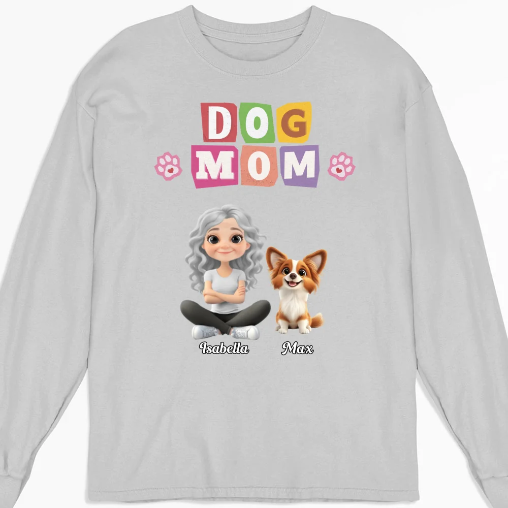 I Am The Best Dog Mom - Personalized Custom Long Sleeve T-Shirt - Image 4