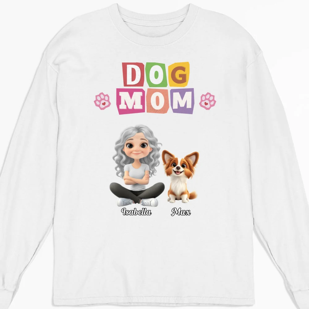 I Am The Best Dog Mom - Personalized Custom Long Sleeve T-Shirt - Image 5