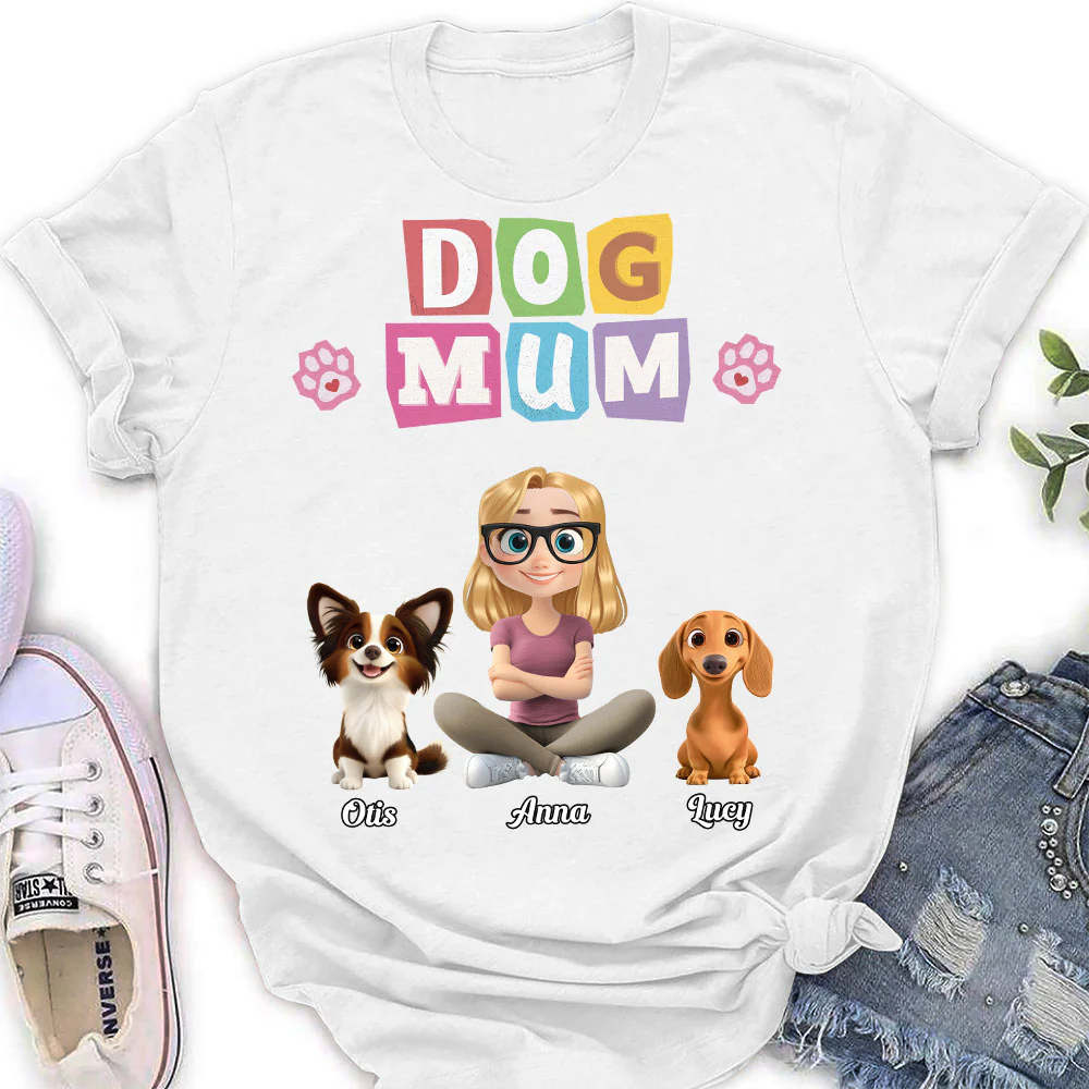 I Am The Best Dog Mom - Personalized Custom Women's T-Shirt - Image 3