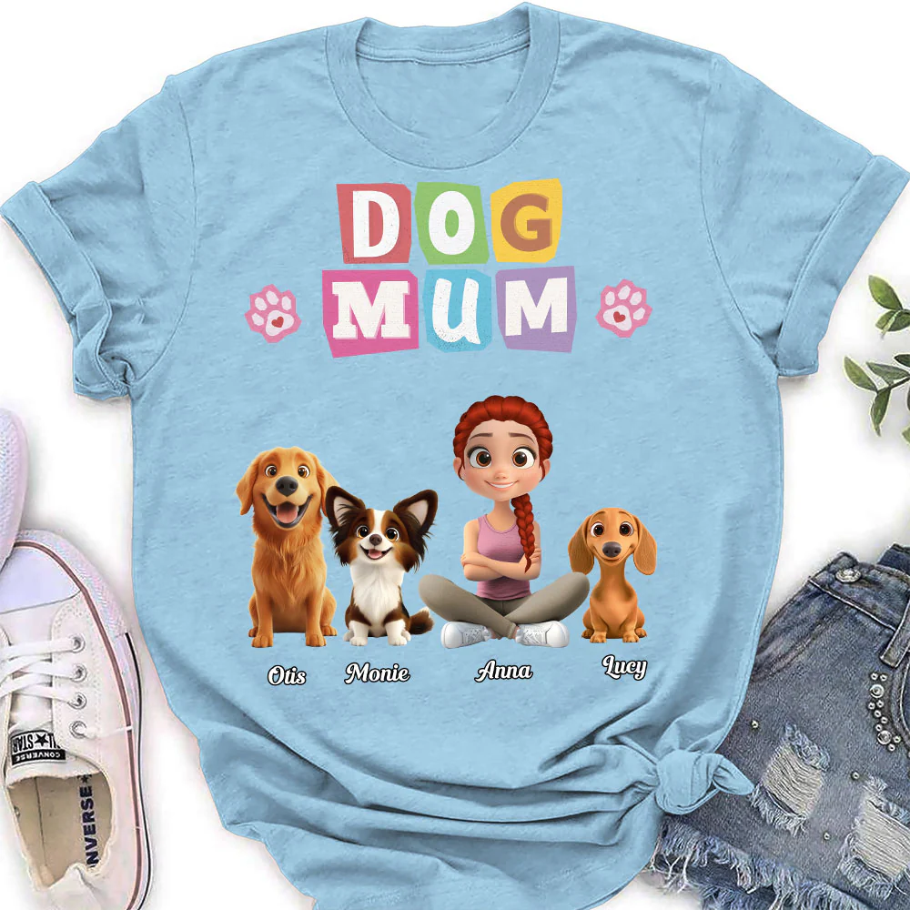 I Am The Best Dog Mom - Personalized Custom Women's T-Shirt - Image 4