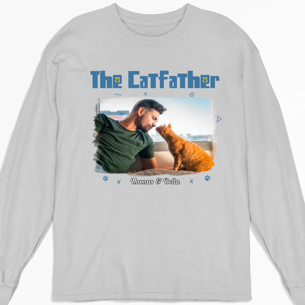 I Am The Catfather Photo - Personalized Custom Long Sleeve T-Shirt - Image 4