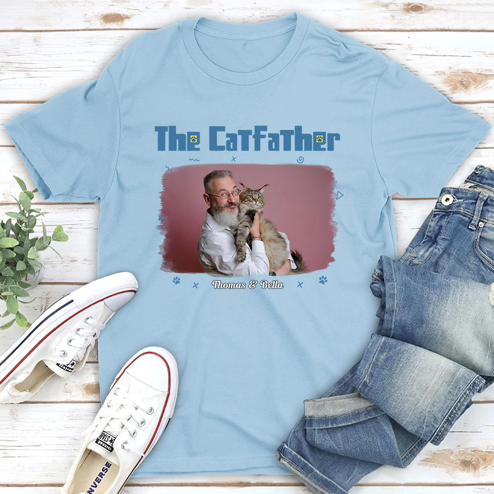 I Am The Catfather Photo - Personalized Custom Unisex T-Shirt - Image 3