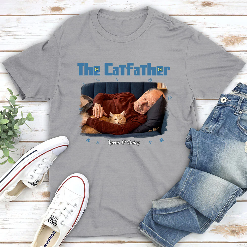 I Am The Catfather Photo - Personalized Custom Unisex T-Shirt - Image 4