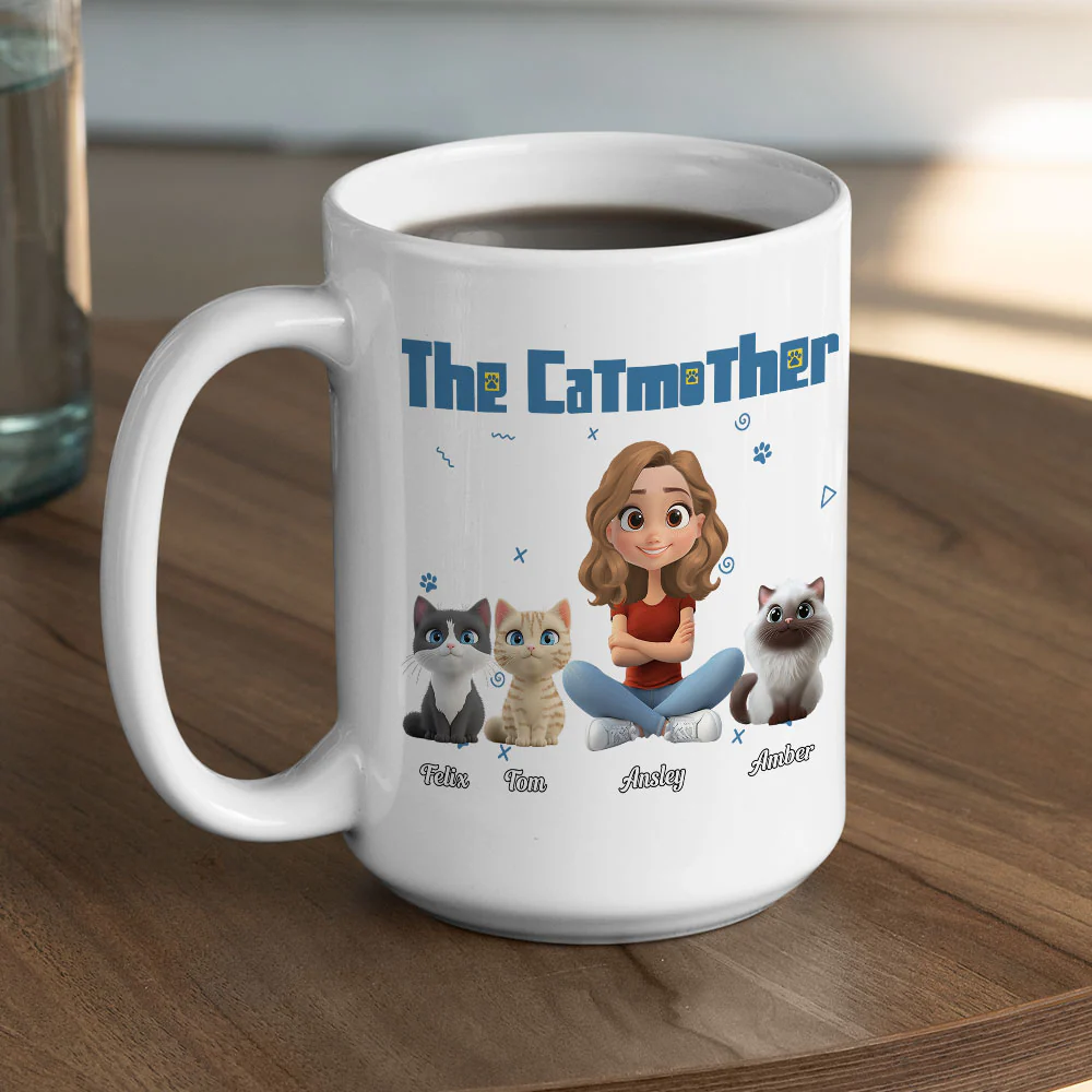 I Am The Catmother - Personalized Custom Coffee Mug - Image 6