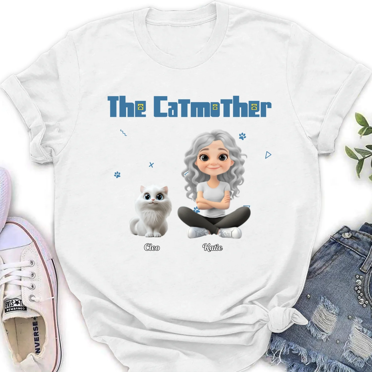 I Am The Catmother - Personalized Custom Women's T-Shirt - Image 5