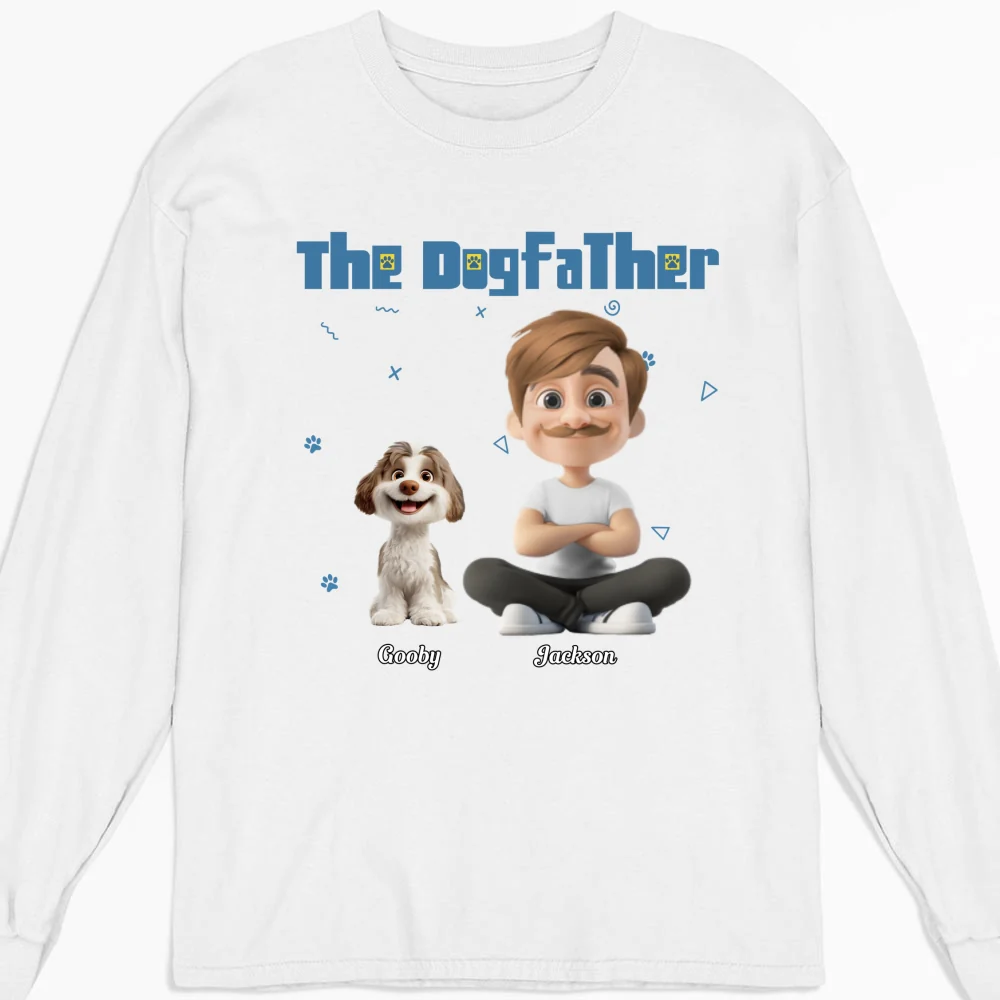 I Am The Dogfather - Personalized Custom Long Sleeve T-Shirt - Image 3
