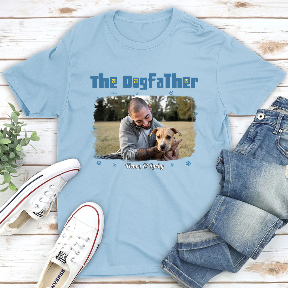 I Am The Dogfather Photo - Personalized Custom Unisex T-Shirt - Image 3