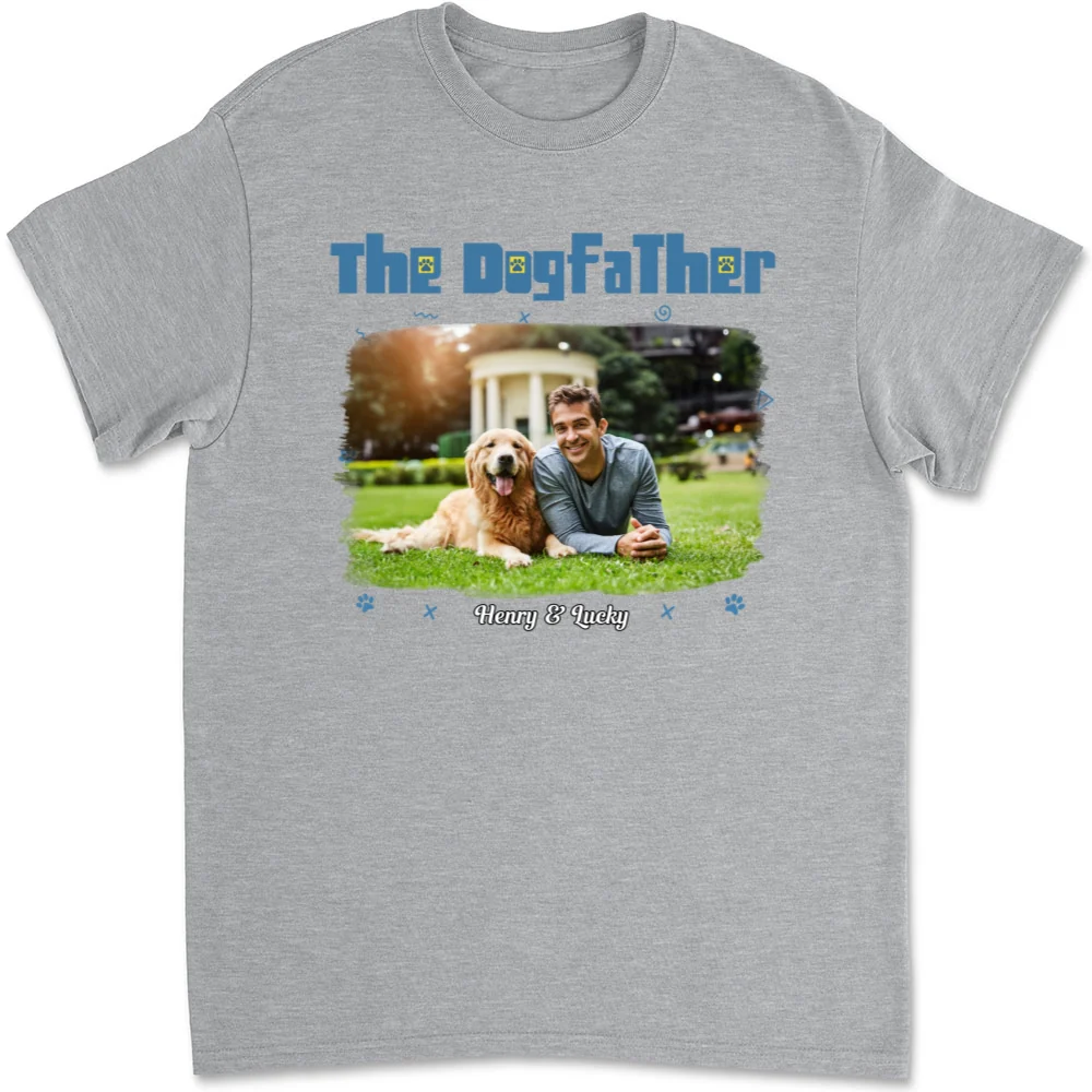 I Am The Dogfather Photo - Personalized Custom Unisex T-Shirt - Image 6