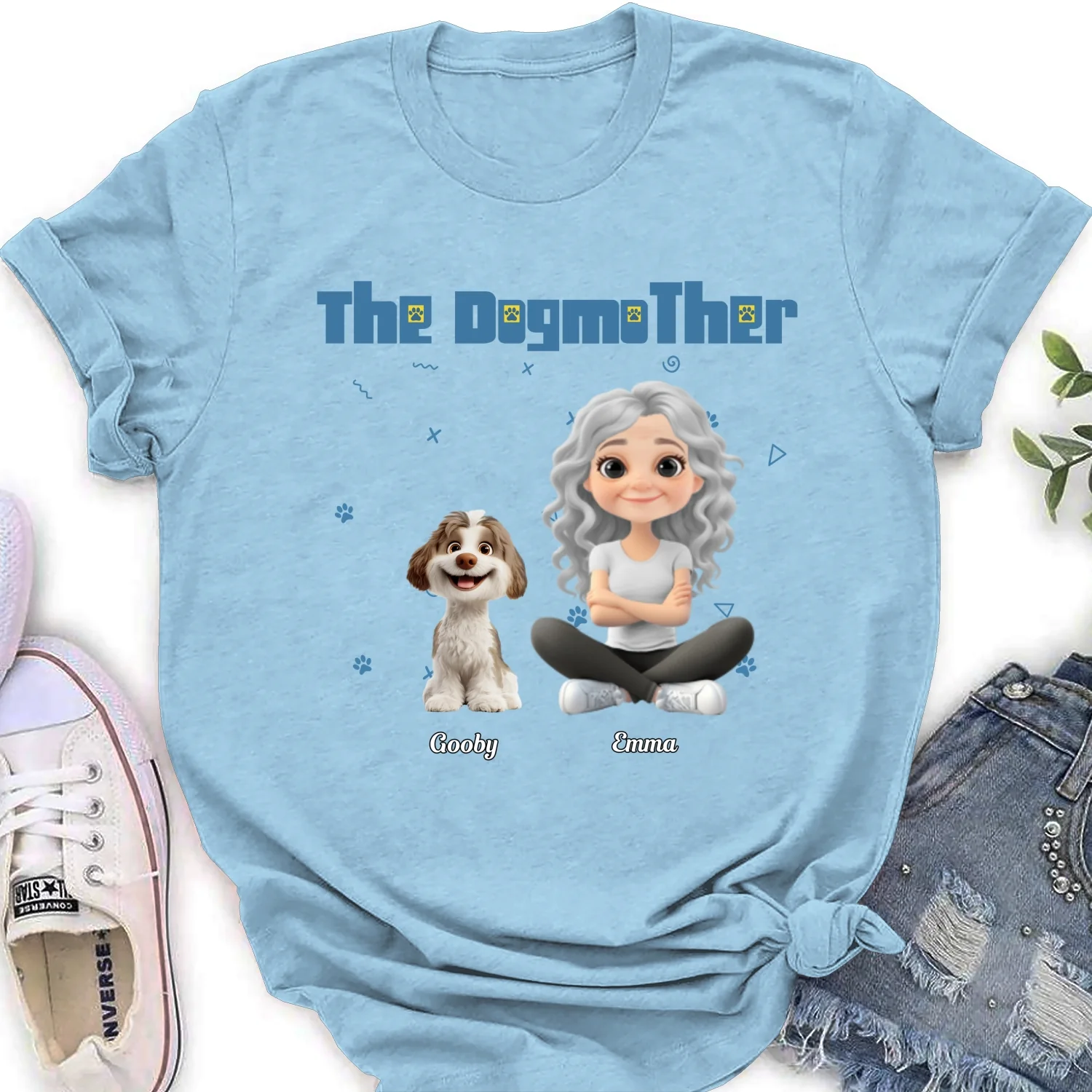 I Am The Dogmother - Personalized Custom Women's T-Shirt - Image 8