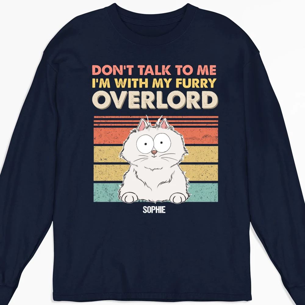 I Am With My Furry Overlords - Personalized Custom Long Sleeve T-Shirt - Image 5