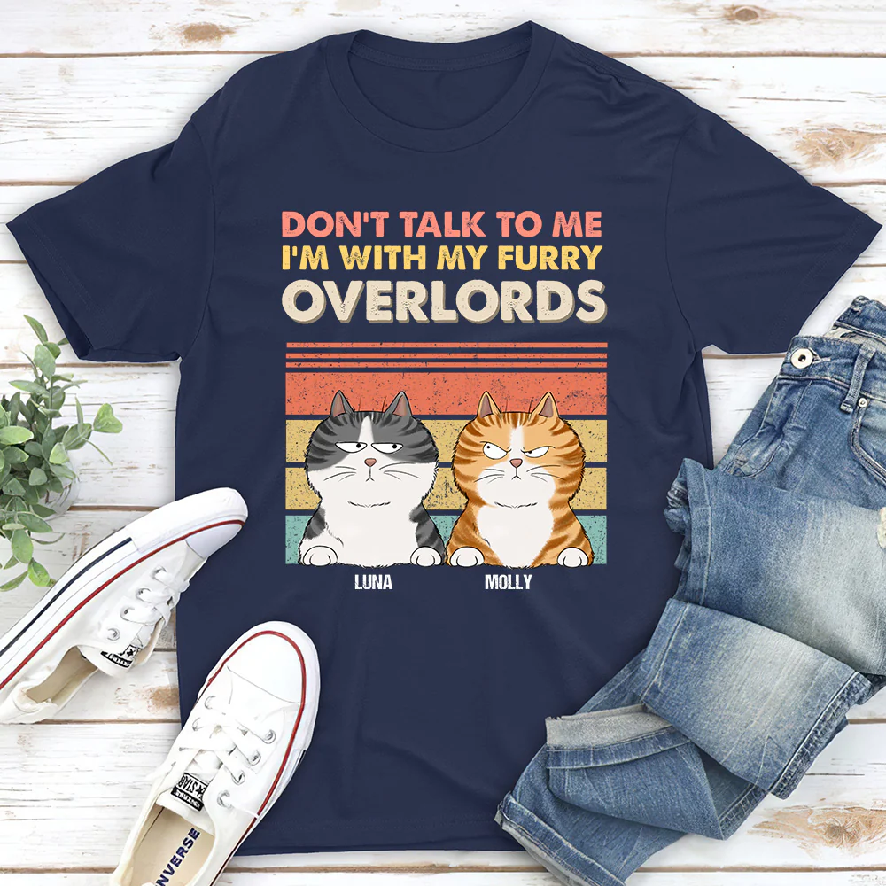 I Am With My Furry Overlords - Personalized Custom Unisex T-Shirt - Image 2