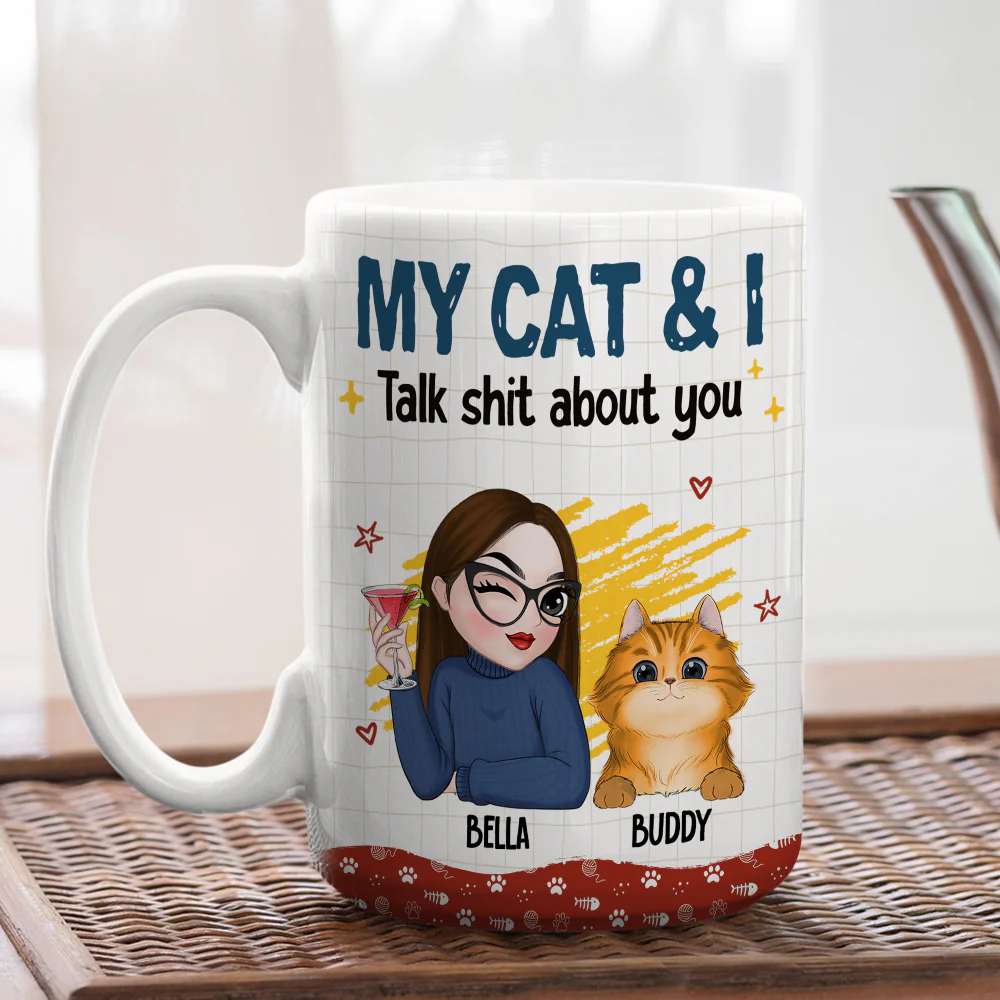 I And My Cats Talk Shit About You - Personalized Custom Coffee Mug - Image 8