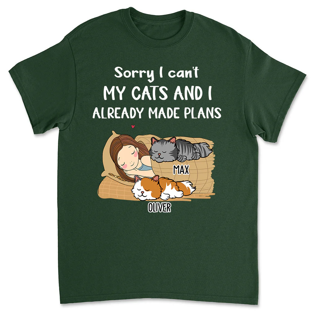 I Have Plans With My Cat - Personalized Custom Unisex T-shirt