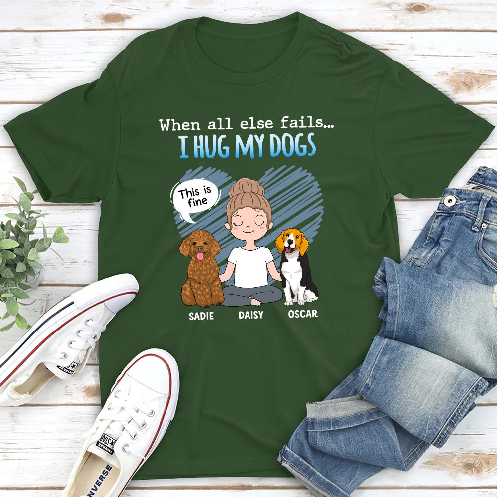 I Hug My Dog - Personalized Custom Unisex T-shirt - Image 4