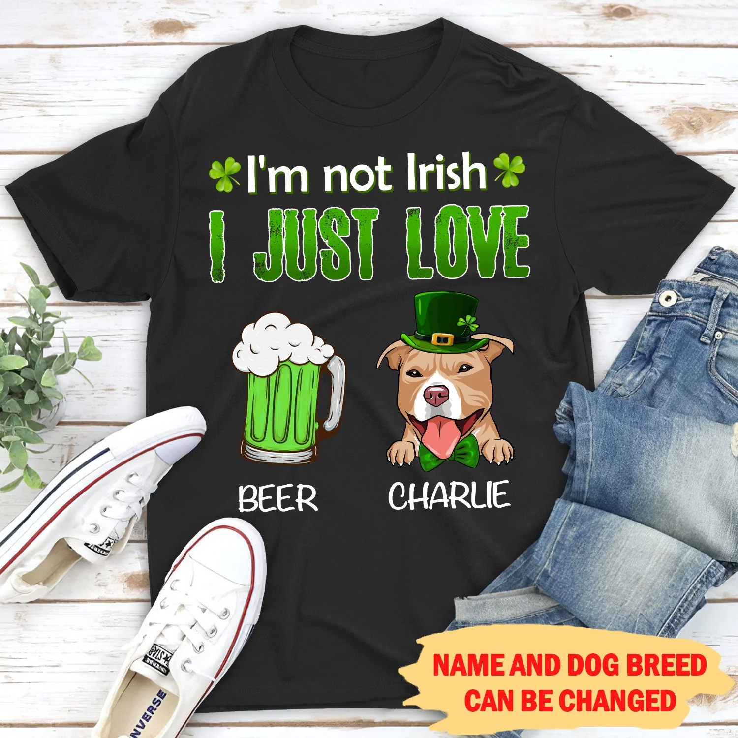 I Just Love Beer And Dog - Personalized Custom Unisex T-Shirt - Image 2