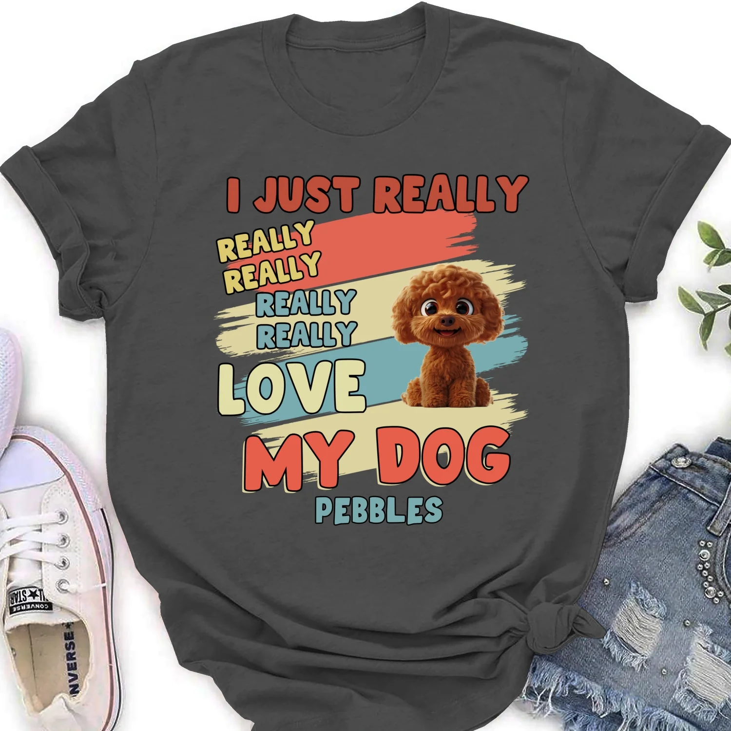 I Just Really Love My Dogs - Personalized Custom Women's T-Shirt - Image 8