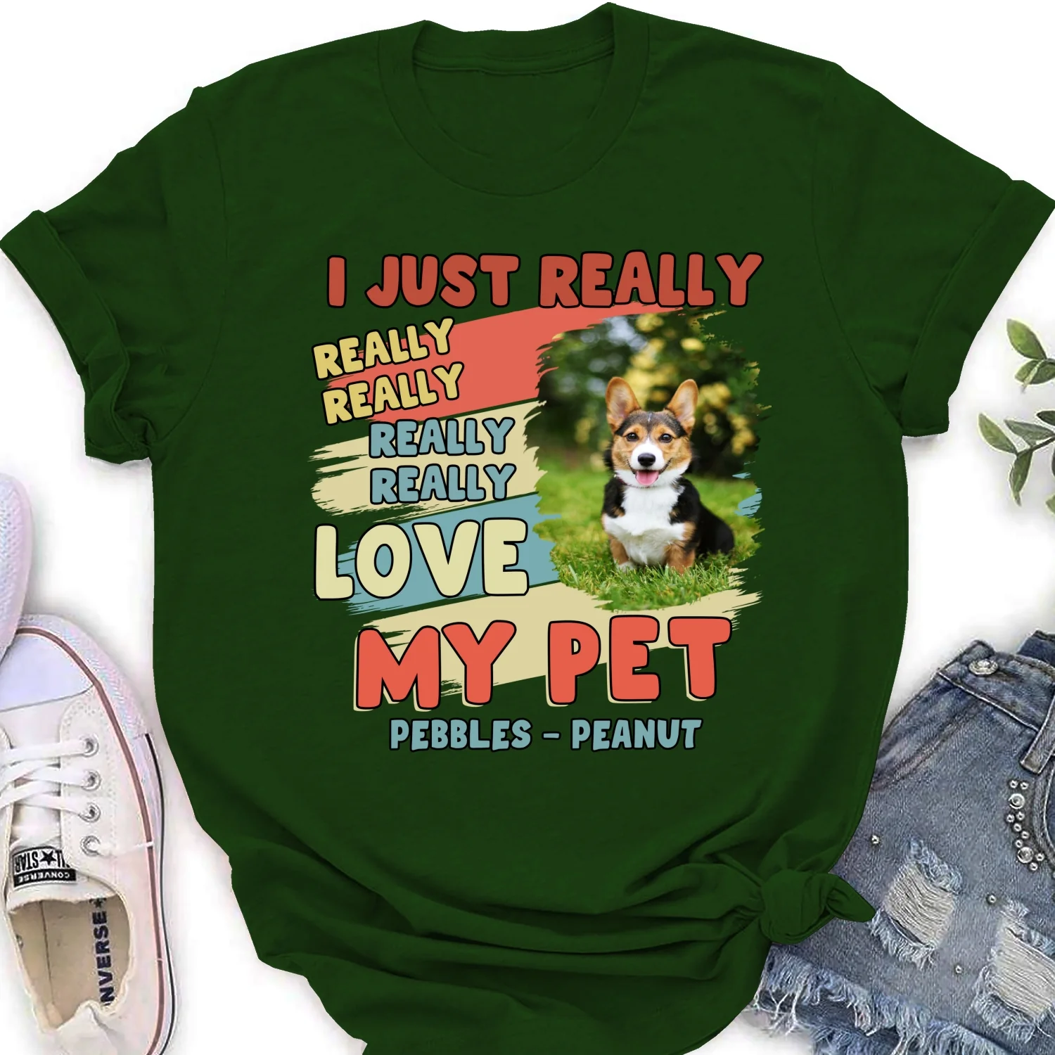 I Just Really Love My Pets Photo - Personalized Custom Women's T-Shirt - Image 5