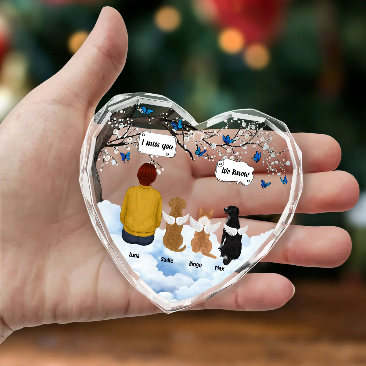 I Know You Miss Me - Personalized Custom Glass Ornament - Image 3
