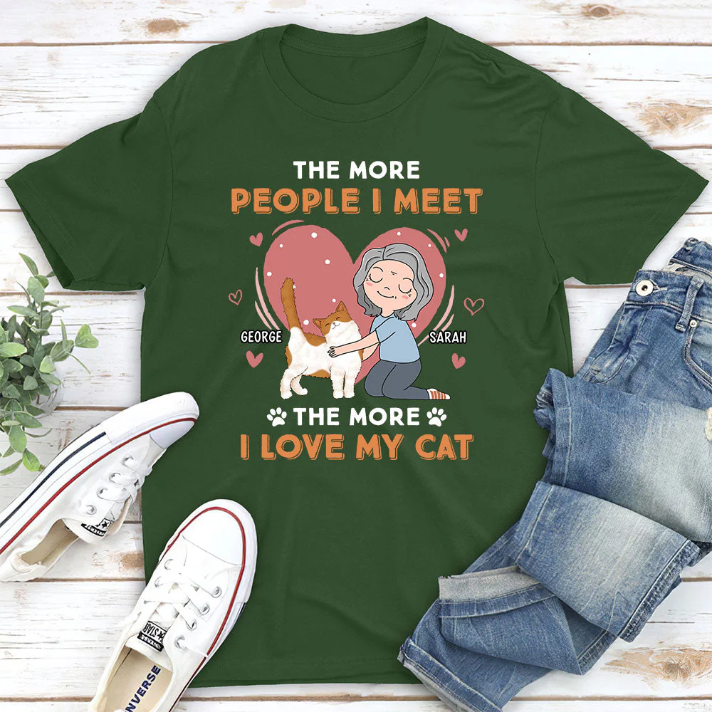 I Love My Cat - Personalized Custom Unisex T-shirt - Image 5