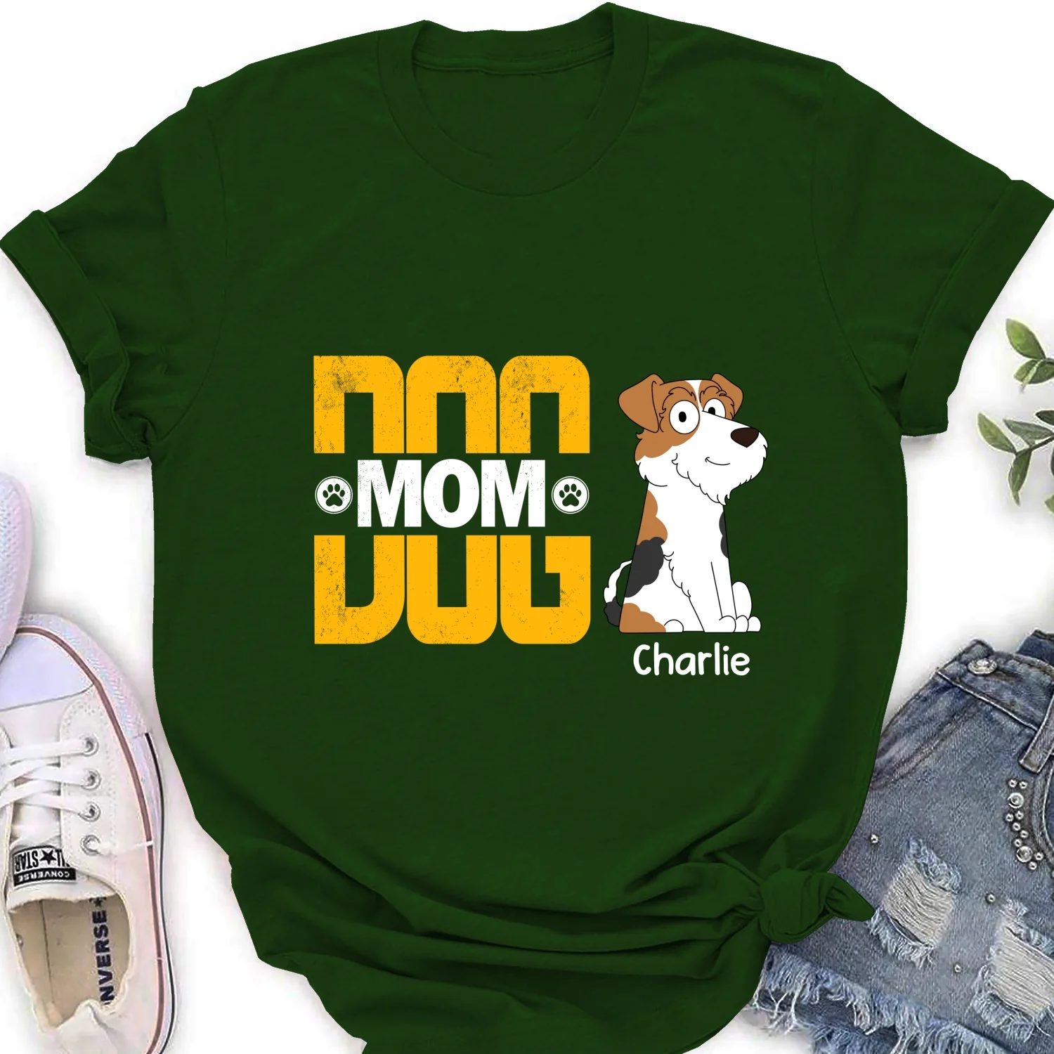 I Love My Dog Dad - Personalized Custom Women's T-Shirt - Image 7