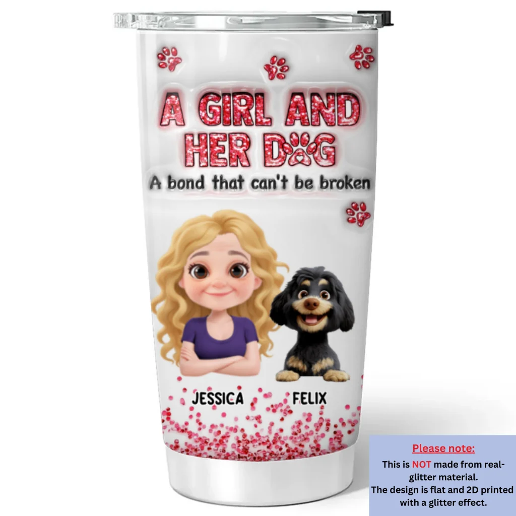 I Love My Dog Forever - Personalized Custom 3D Inflated Effect Tumbler - Image 5