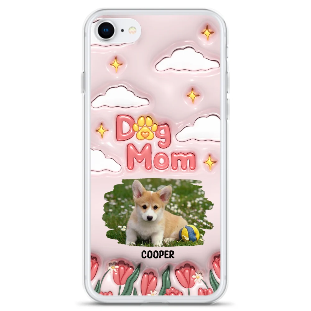I Love My Dog Mom Photo - Personalized Custom 3D Inflated Effect Phone Case - Image 3