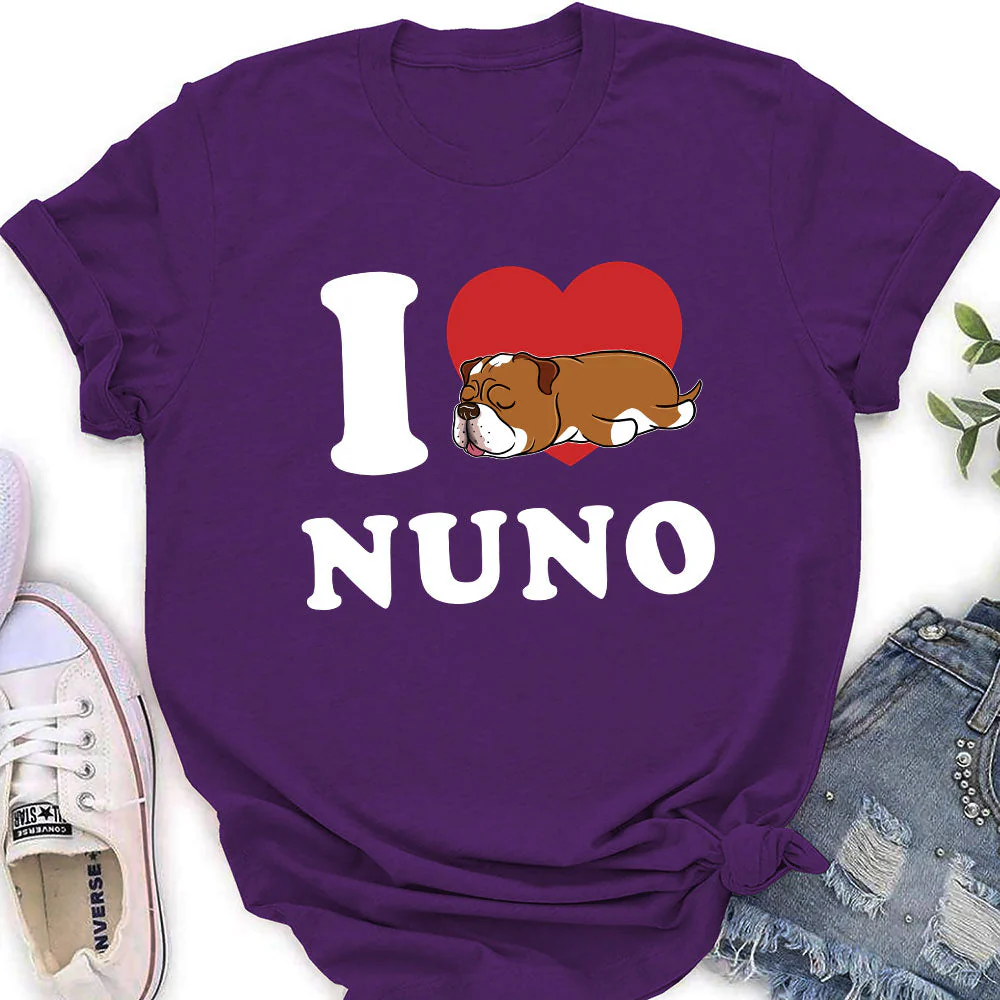 I Love My Dog - Personalized Custom Women's T-shirt - Image 5