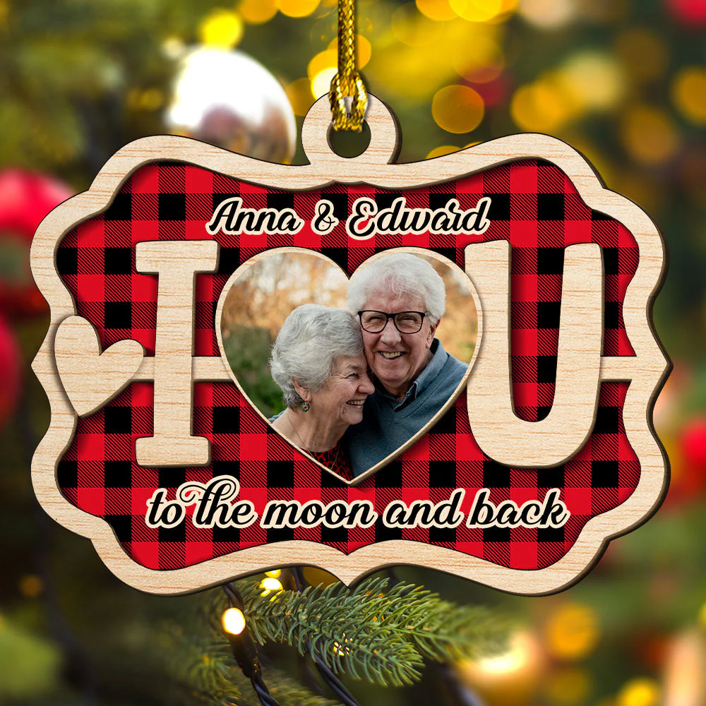 I Love You - Personalized Custom 2-layered Wood Ornament - Image 2