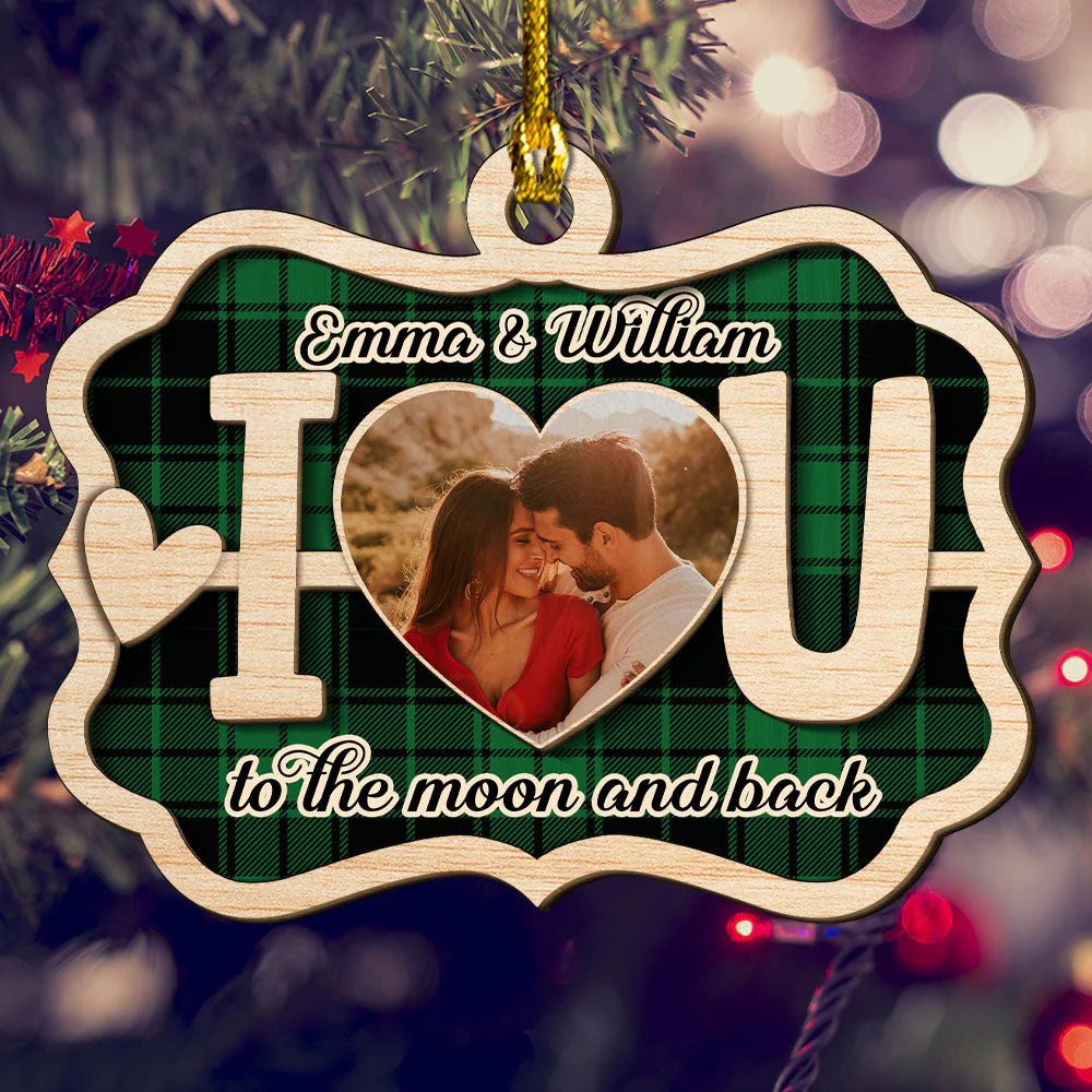I Love You - Personalized Custom 2-layered Wood Ornament - Image 3