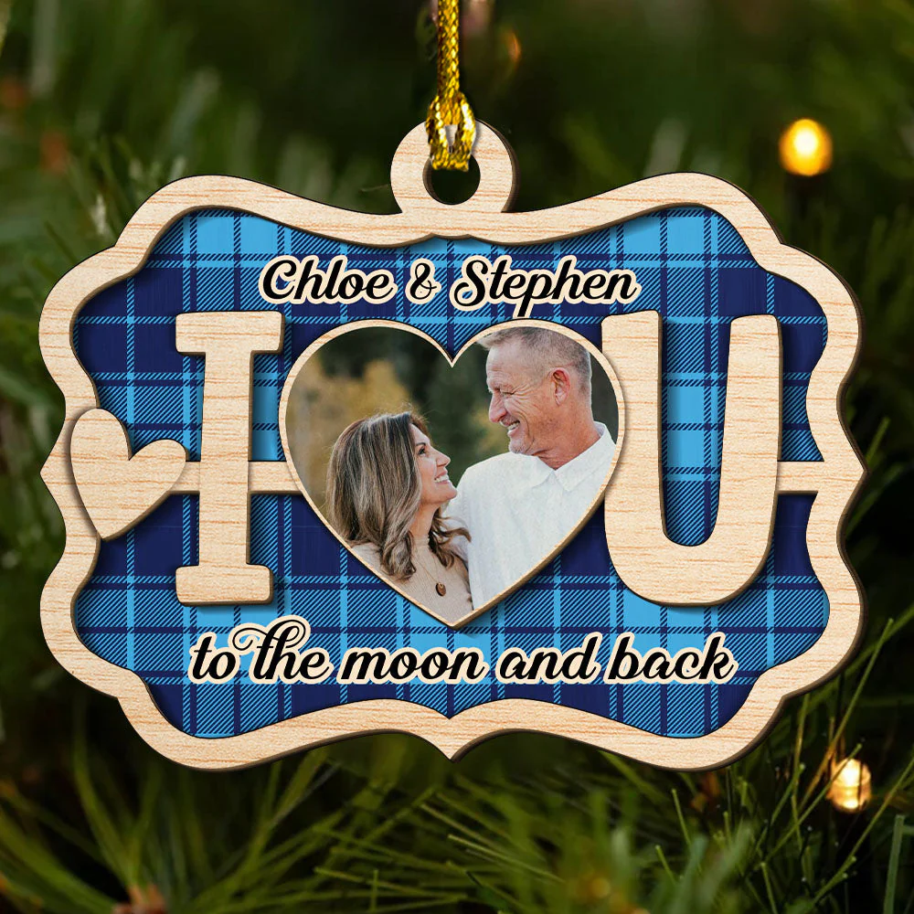 I Love You - Personalized Custom 2-layered Wood Ornament - Image 4