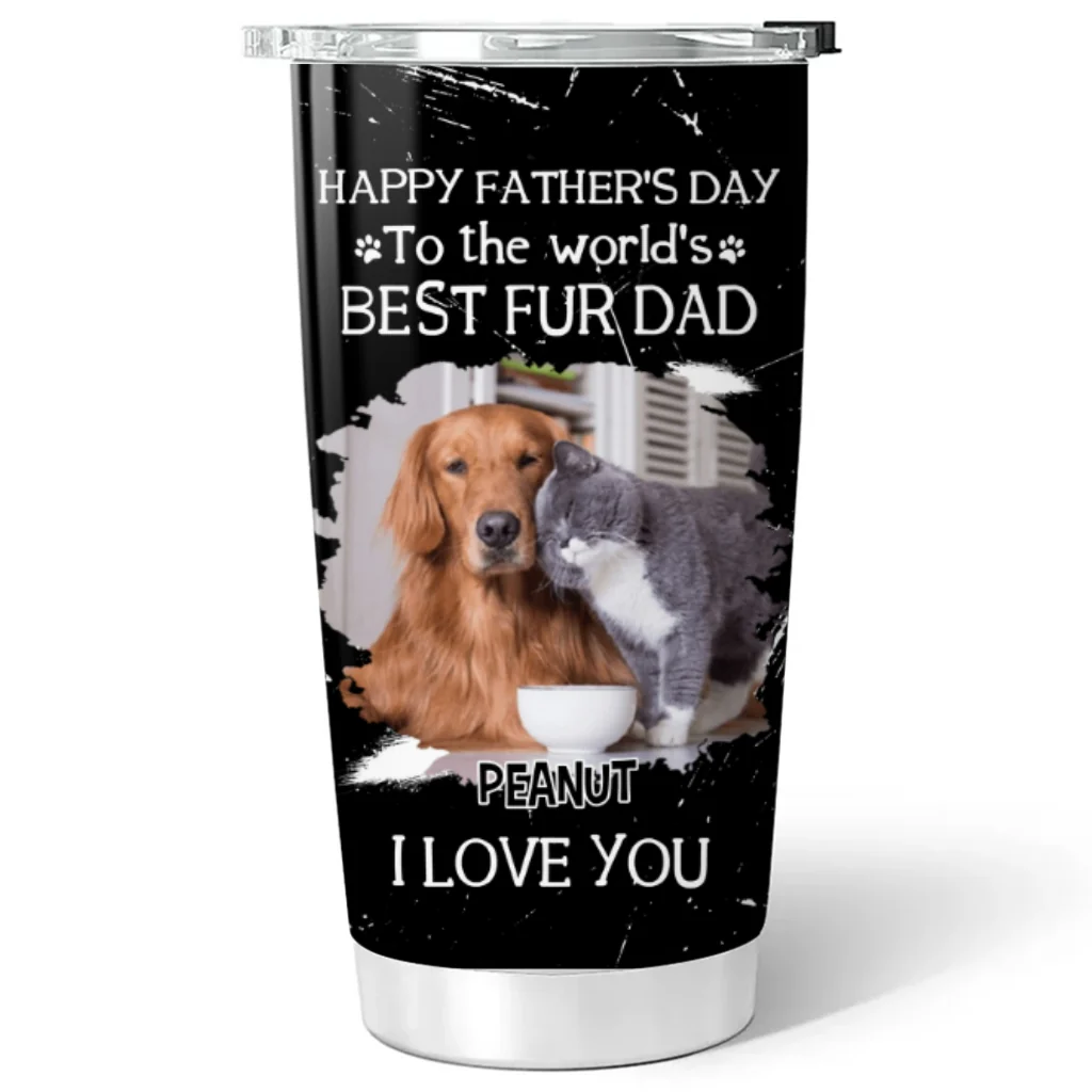 I Love You The Best Fur Dad Photo - Personalized Custom Tumbler - Image 2