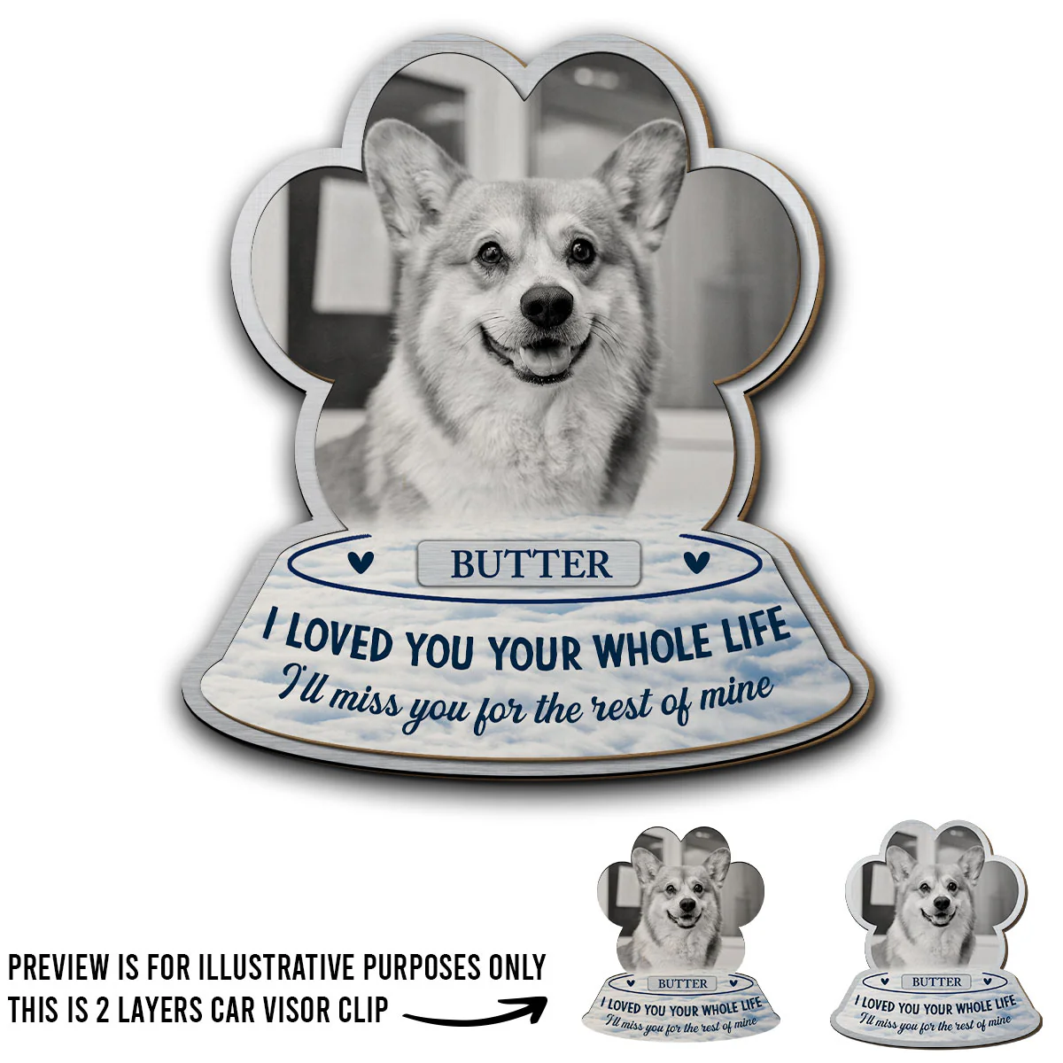 I Loved You Whole Life - Personalized Custom Car Visor Clip - Image 4