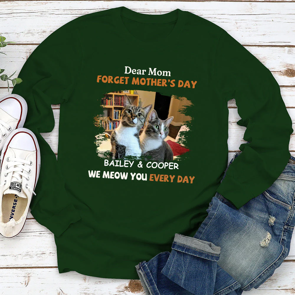 I Meow You Every Day Mom - Personalized Custom Long Sleeve T-shirt - Image 2