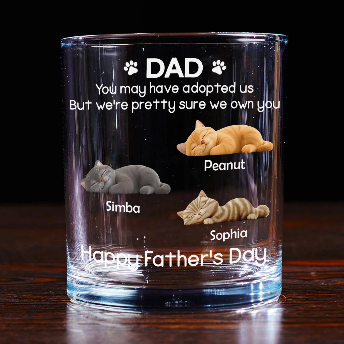I Own You For Sure Cat Ver - Personalized Custom Whiskey Glass - Image 3