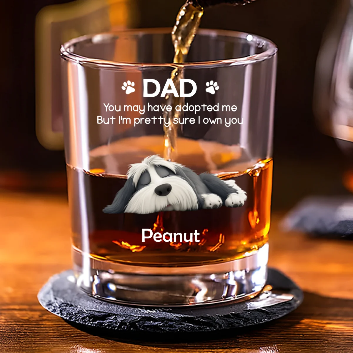 I Own You For Sure Fur Version 2 - Personalized Custom Whiskey Glass - Image 6