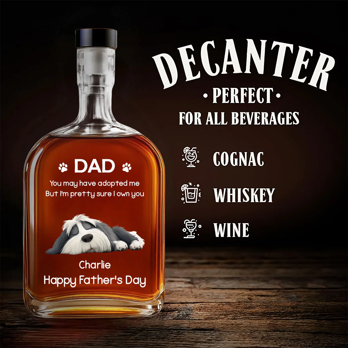 I Own You For Sure - Personalized Custom Spirits Decanter - Image 3