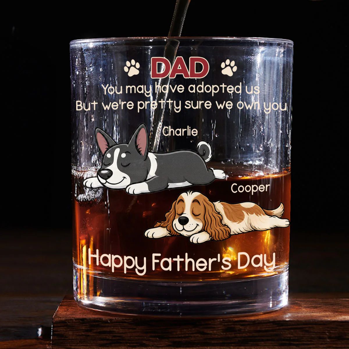 I Own You For Sure Retro Ver - Personalized Custom Whiskey Glass - Image 3